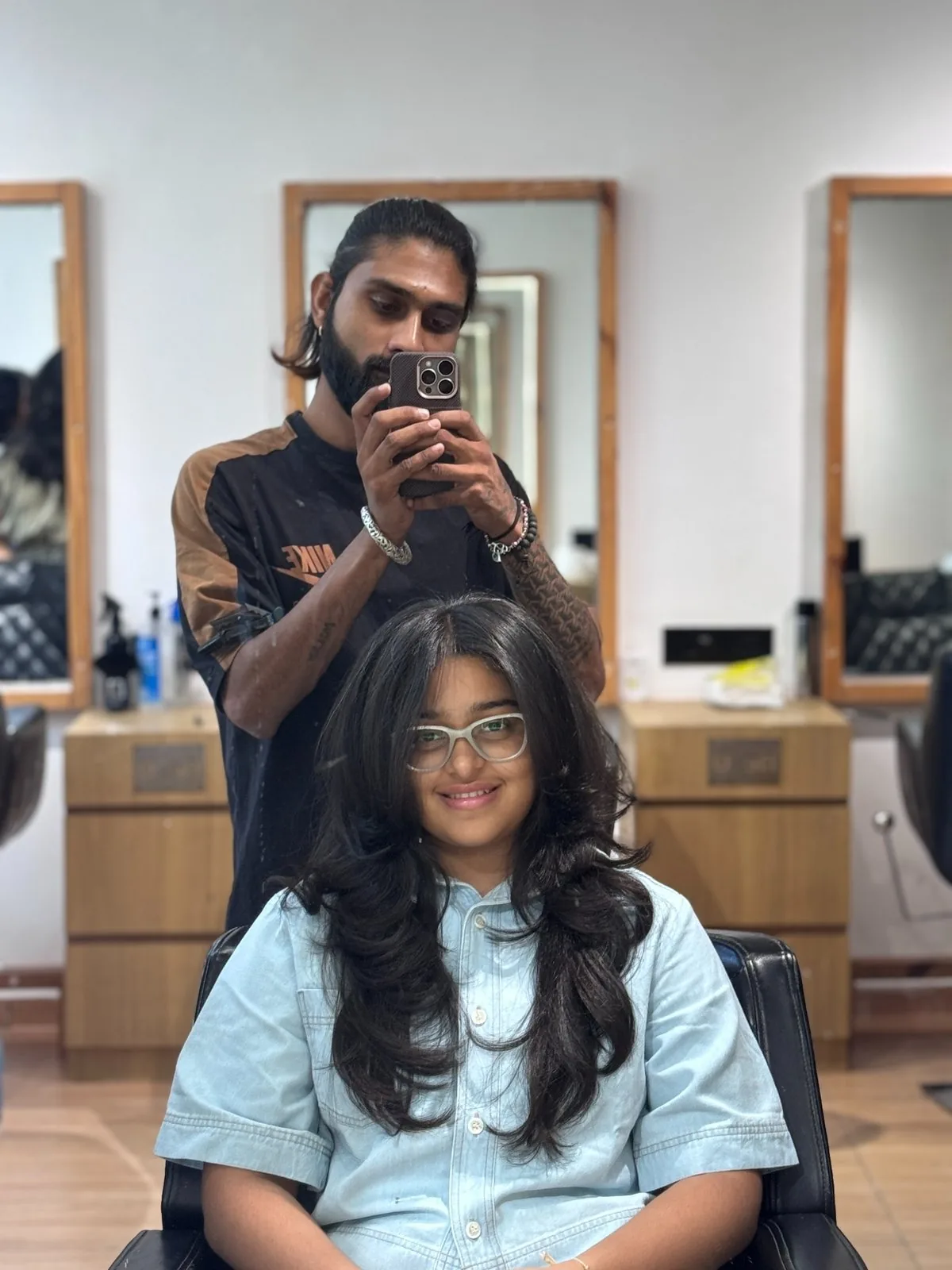 Layered haircut at Be U Smart Salon
